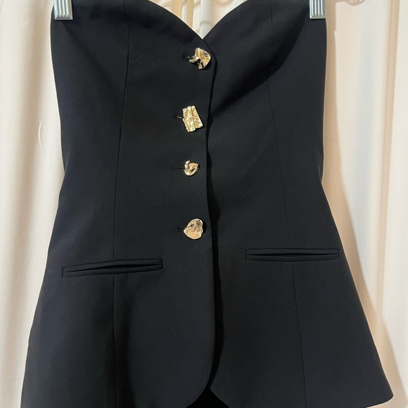 Zara Black Strapless Pantsuit - Picture 6 of 6